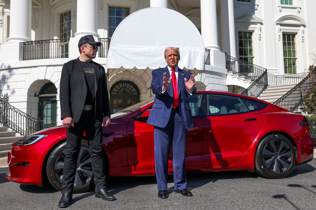 Elon Musk, President Trump at the White House in March.